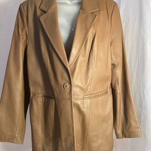 Leather brown jacket large